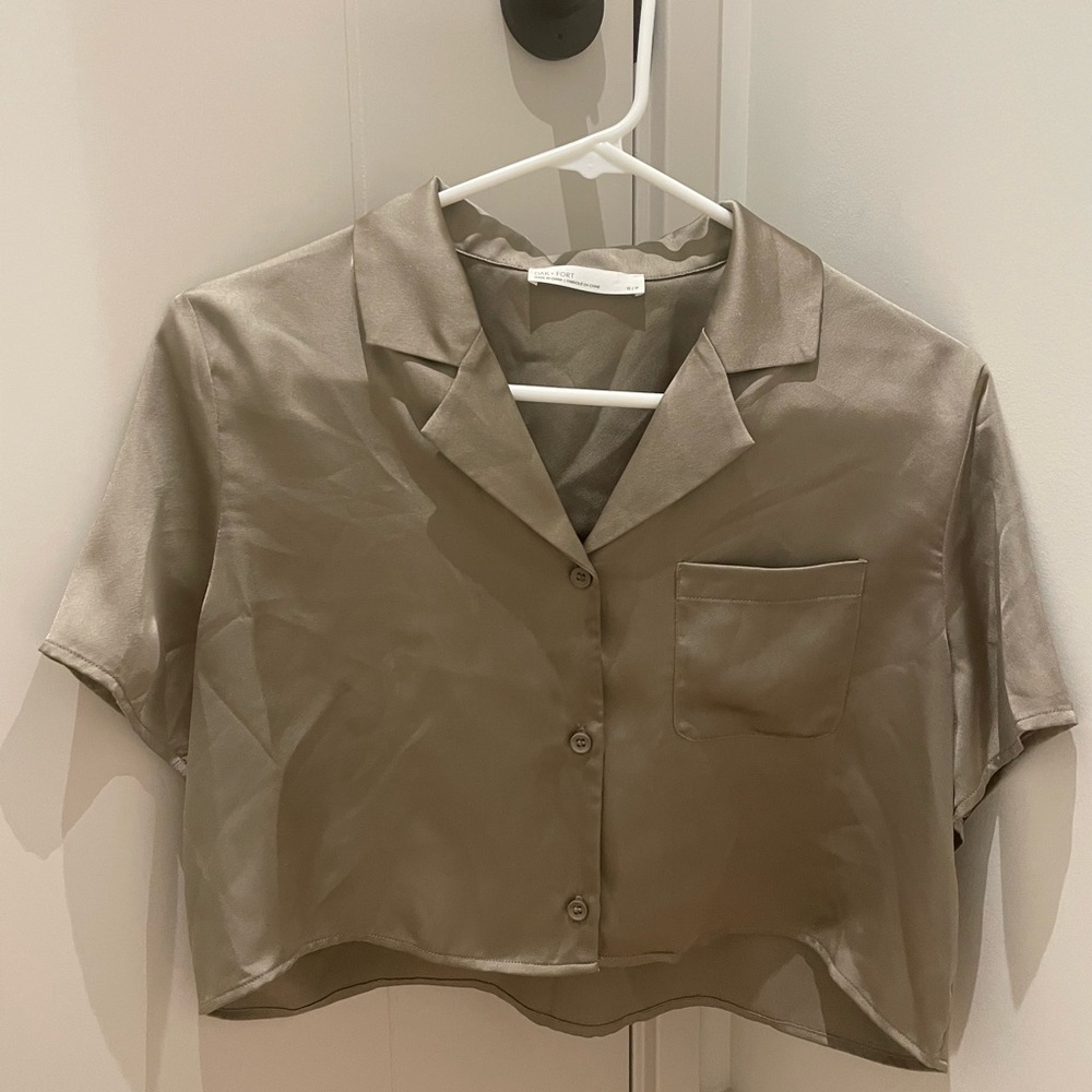 Oak and Fort crop shirt